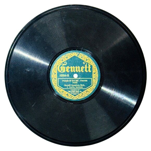 Symphony In E Flat Major Menuetto 10 Inch Shellac 78 RPM Gennett 10054 Vintage - Picture 3 of 4